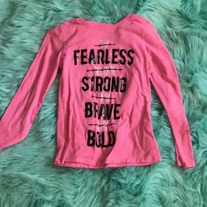Pink describing shirt